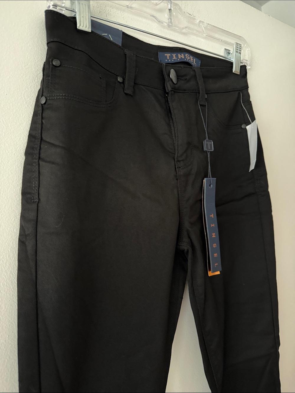 Tinsel Denim Couture Soft Black Stretch Skinny Jeans Size 26 Business Casual NWT - Picture 4 of 8